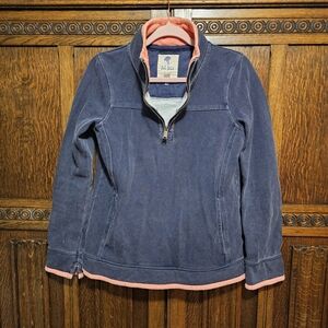 Fat Face Blue and Pink Quarter-Zip Pullover